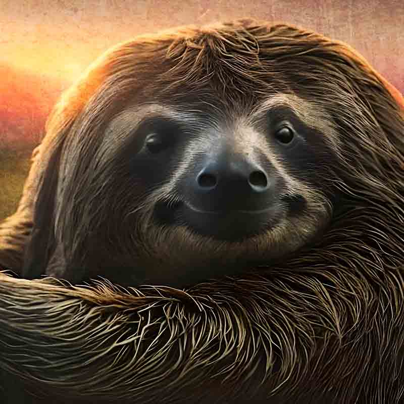 illustration of smiling sloth